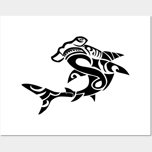 Tribal Hammerhead Wall Art by doddy77